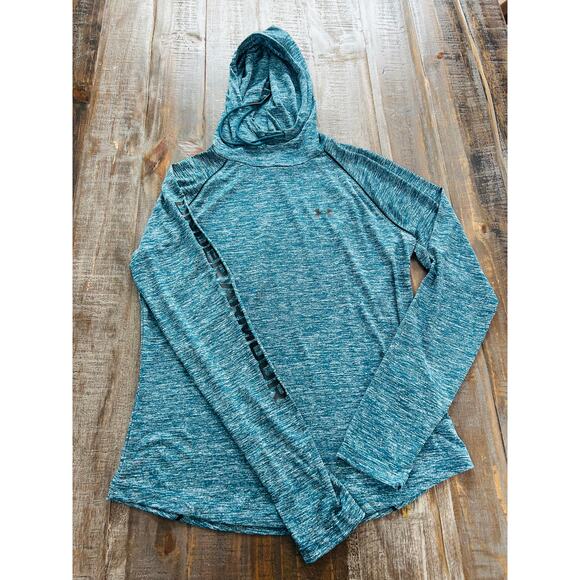 Under Armour Womens Velocity Wordmark Hoodie Size Medium Blue - Picture 3 of 9